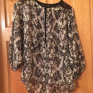 Trina Turk Silk Blouse with Lace